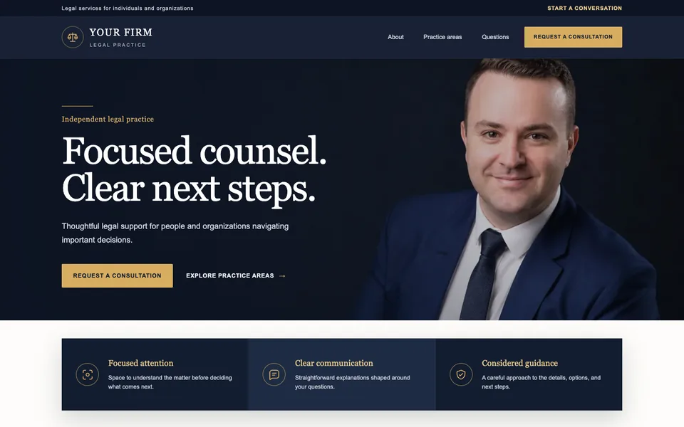 Professional-services consultation funnel landing-page example