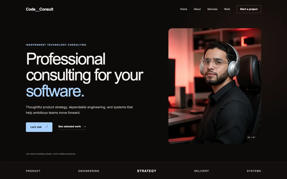 Consulting funnel landing-page example