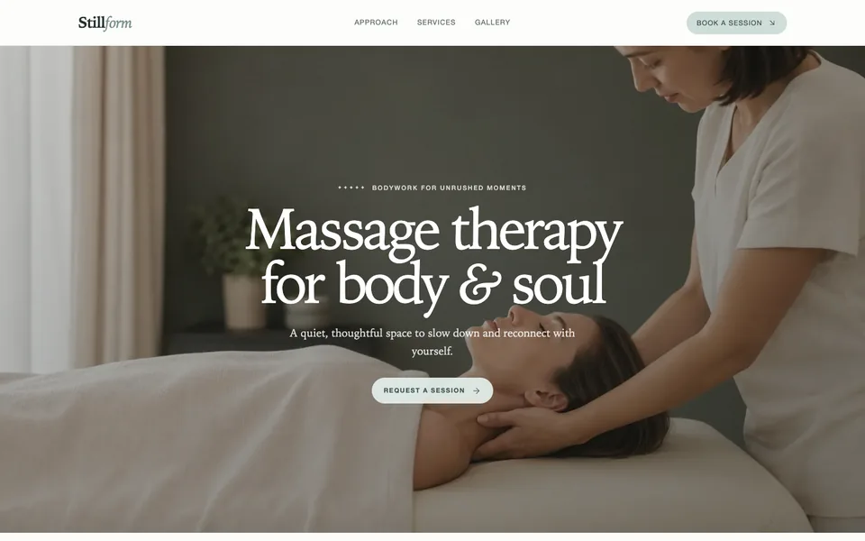 Massage therapy website template preview