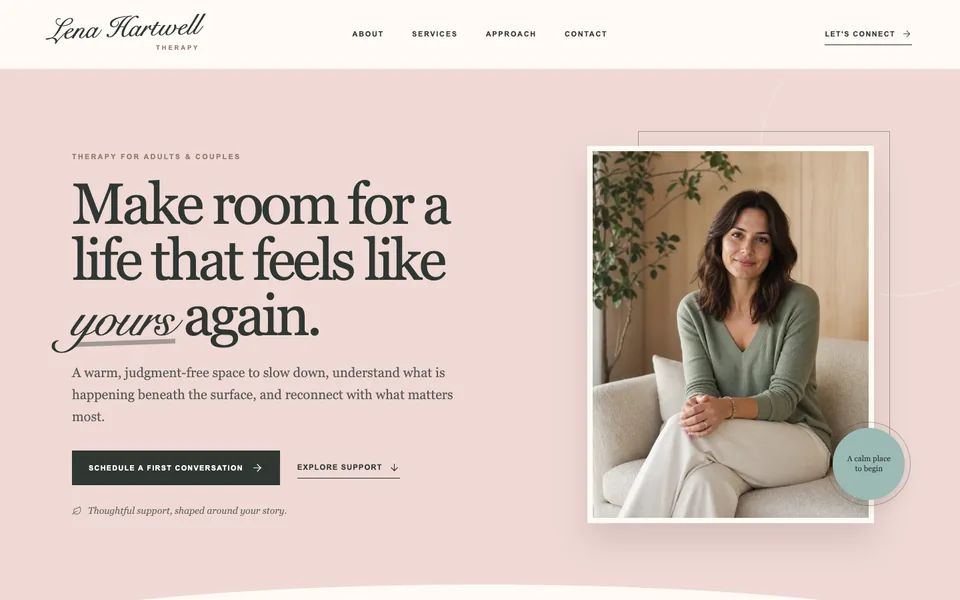 Psychologist consultation website template preview
